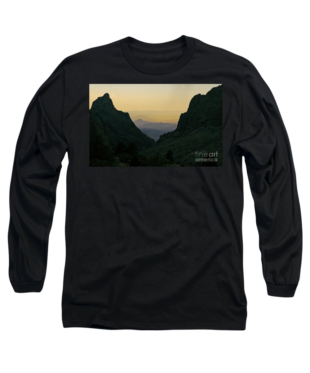 Big Bend Long Sleeve T-Shirt featuring the photograph The Window at Sunset in Chisos Mountains of Big Bend National Park Texas #2 by Shawn O'Brien