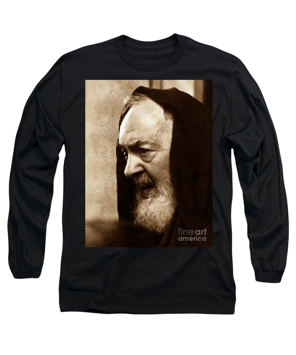 Prayer Long Sleeve T-Shirt featuring the photograph Padre Pio #30 by Archangelus Gallery