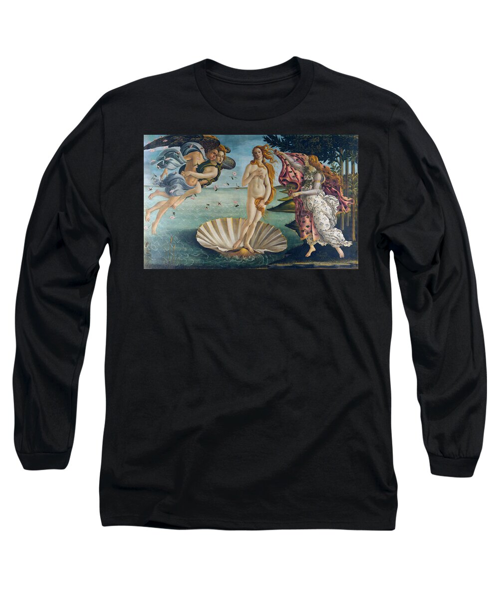 Sandro Botticelli Long Sleeve T-Shirt featuring the painting The Birth of Venus #11 by Sandro Botticelli