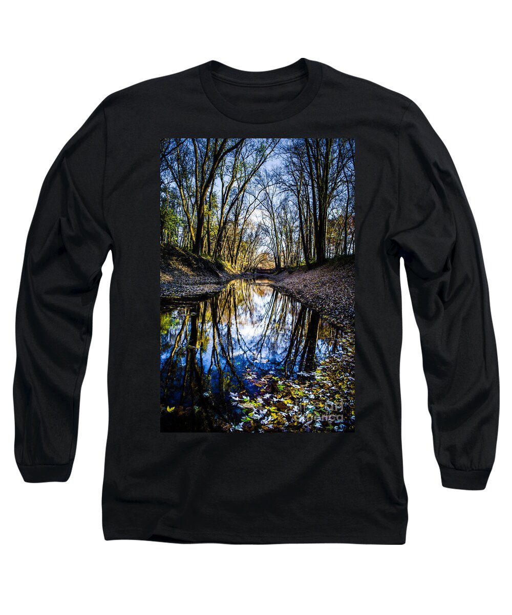 Stream Long Sleeve T-Shirt featuring the photograph Treasure Of Leaves #8 by Michael Arend