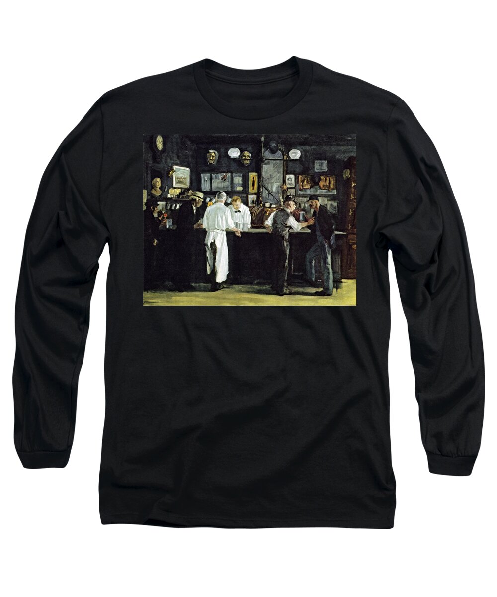 John Sloan Long Sleeve T-Shirt featuring the photograph McSorleys Bar New York by John Sloan