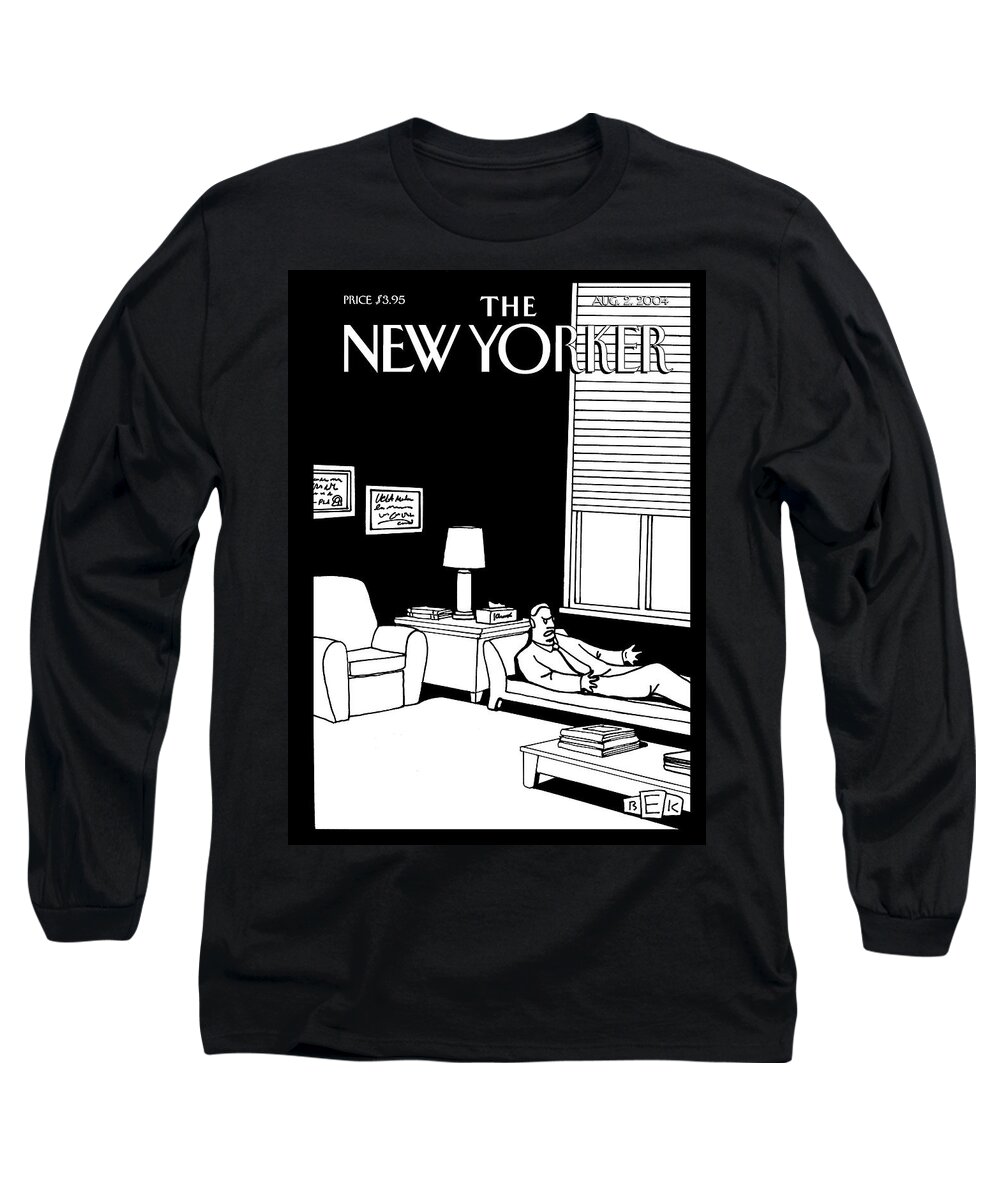 71013 Bka Bruce Eric Kaplan Long Sleeve T-Shirt featuring the painting A Bad Month by Bruce Eric Kaplan