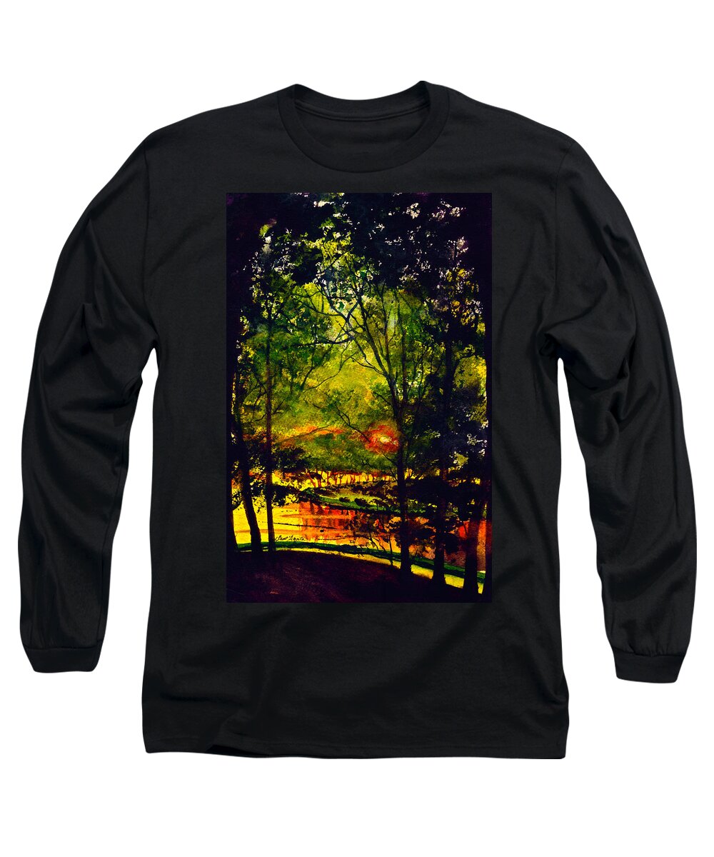 Mississippi Long Sleeve T-Shirt featuring the painting A Better Place to Be by Frank SantAgata