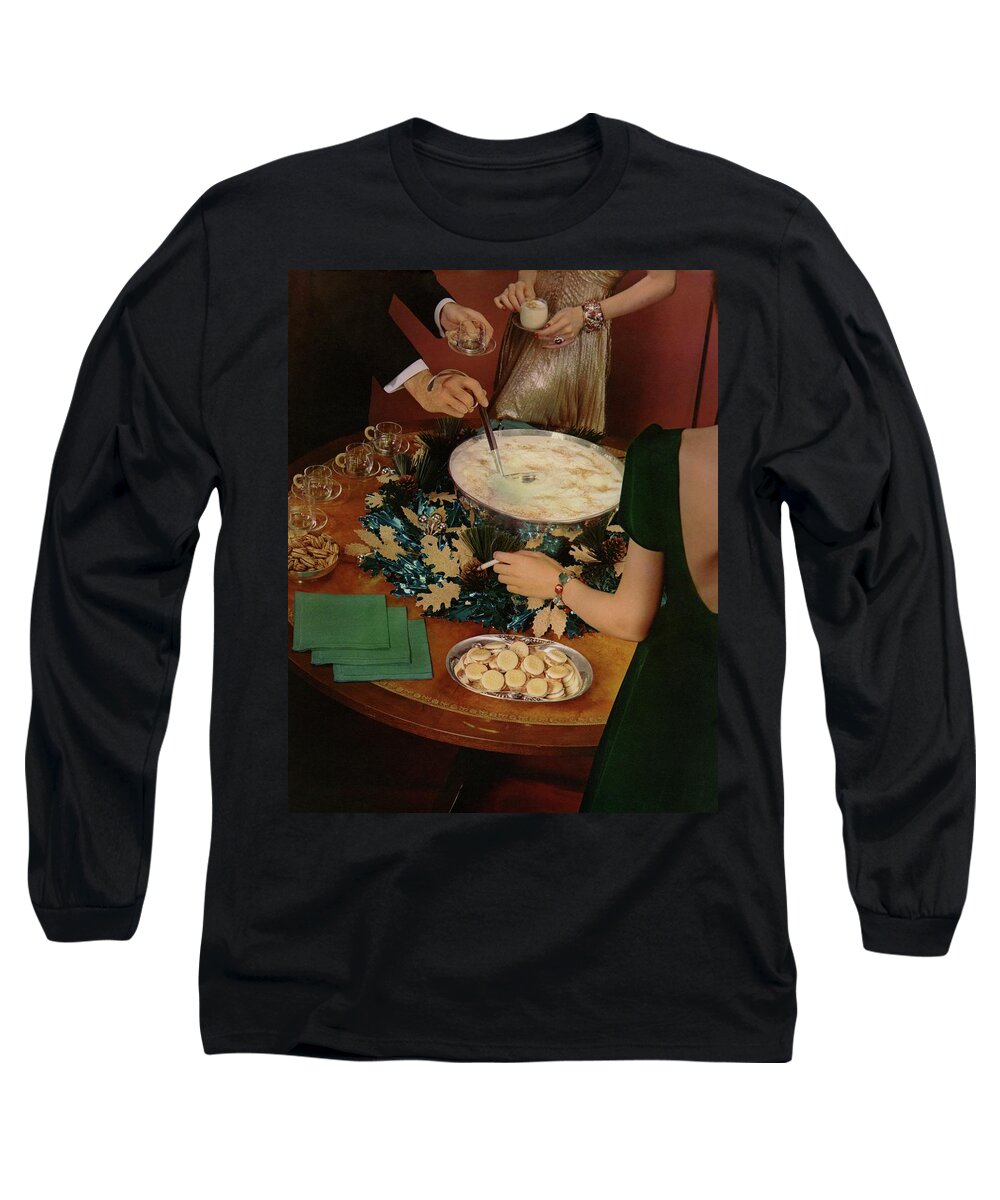 Interior Long Sleeve T-Shirt featuring the photograph A Bowl Of Eggnog by Anton Bruehl