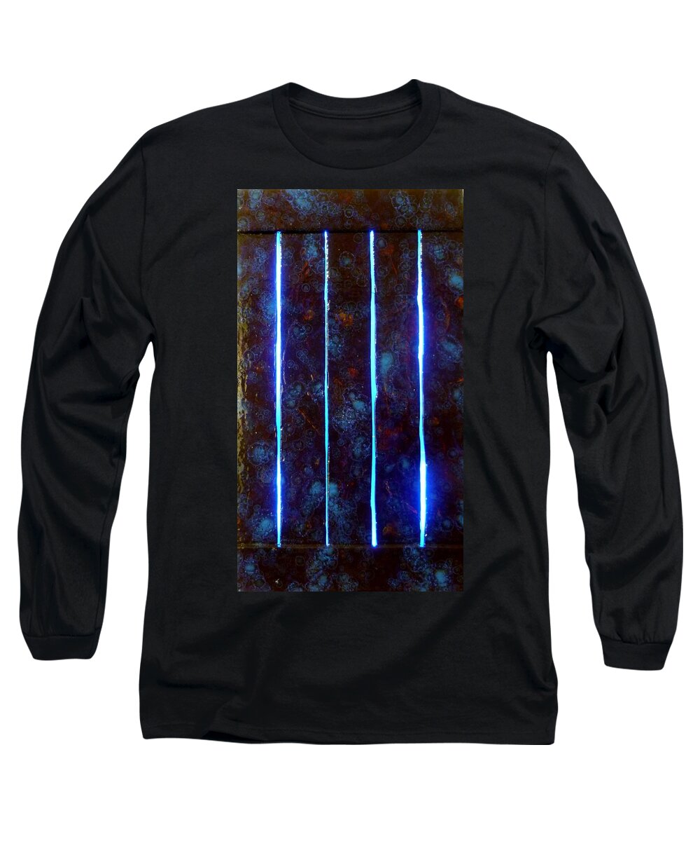Blue Light Long Sleeve T-Shirt featuring the painting A Dark Fairytale by Christopher Schranck