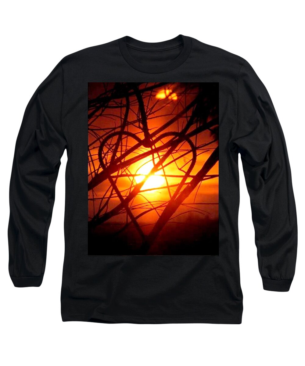 Sunset Long Sleeve T-Shirt featuring the photograph A Heart Filled with Light by Renee Michelle Wenker
