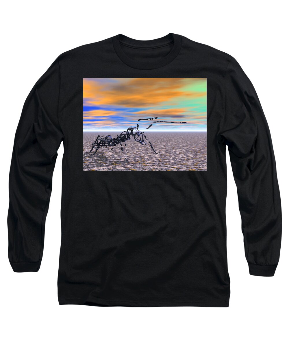 Sunset Long Sleeve T-Shirt featuring the digital art A Memory of Persistence by Bernie Sirelson