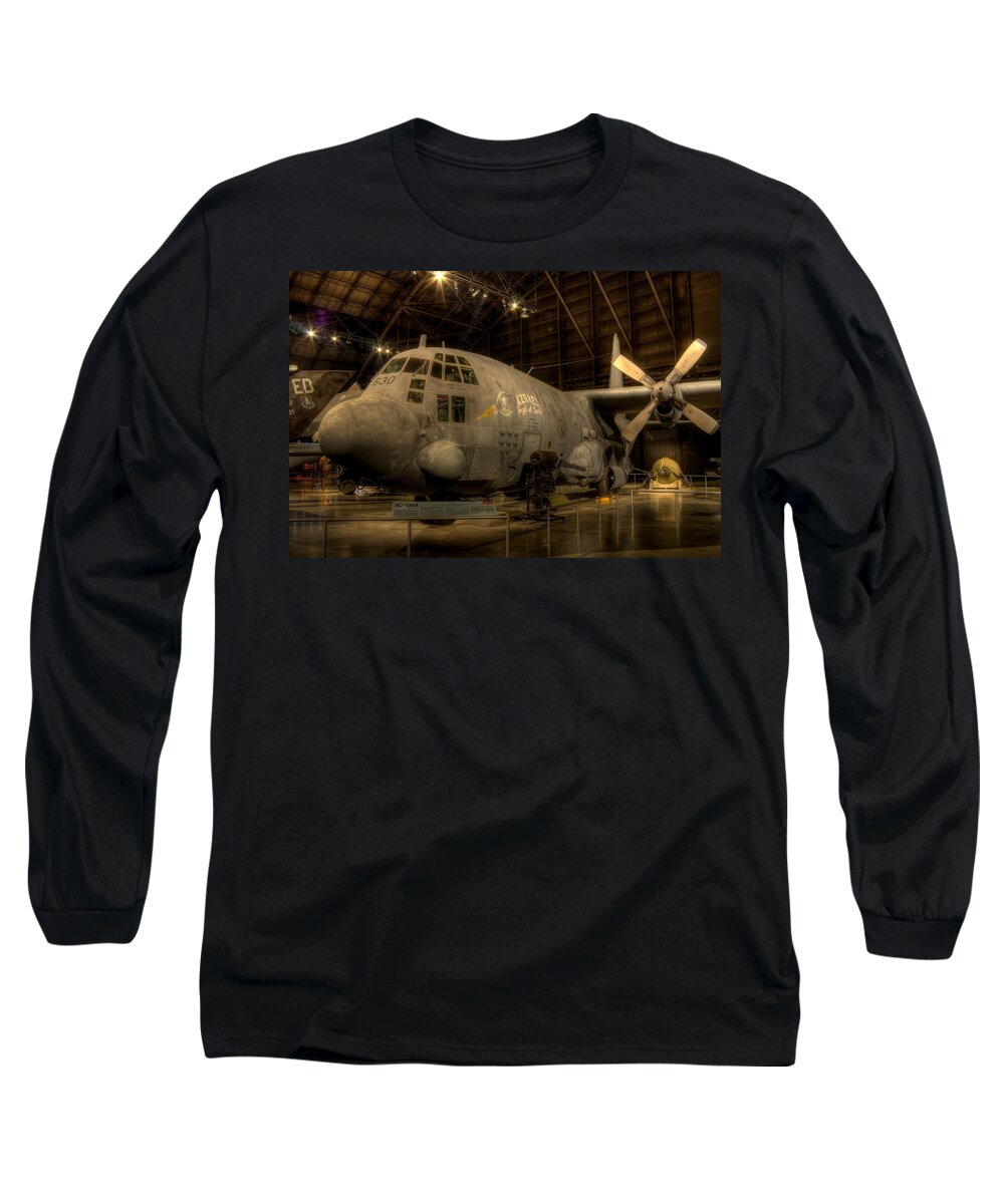 Lockheed Long Sleeve T-Shirt featuring the photograph AC-130 Gunship by David Dufresne
