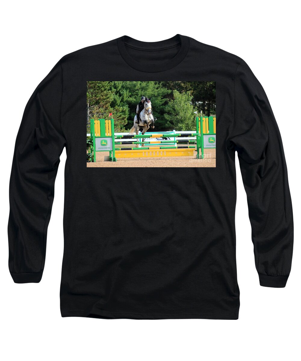 Horse Long Sleeve T-Shirt featuring the photograph Ac-jumper143 by Janice Byer