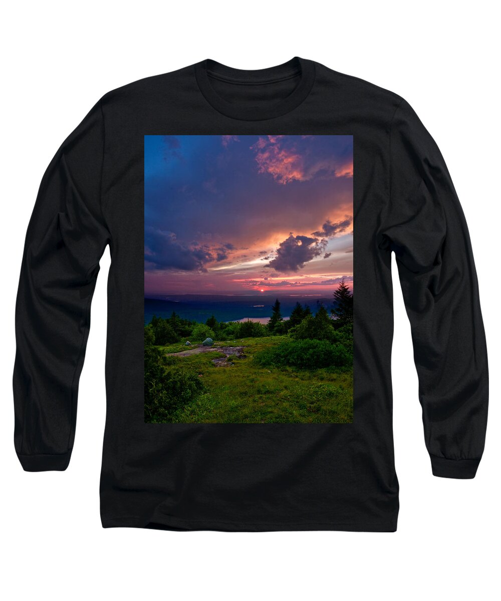 Landscape Long Sleeve T-Shirt featuring the photograph Acadia Sunset 47150 by Brent L Ander