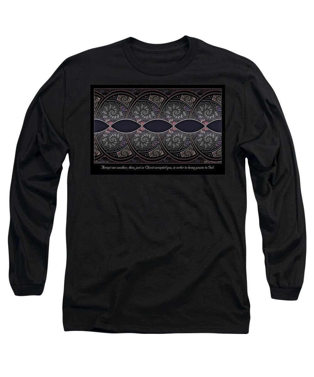 Fractal Long Sleeve T-Shirt featuring the digital art Accept One Another by Missy Gainer