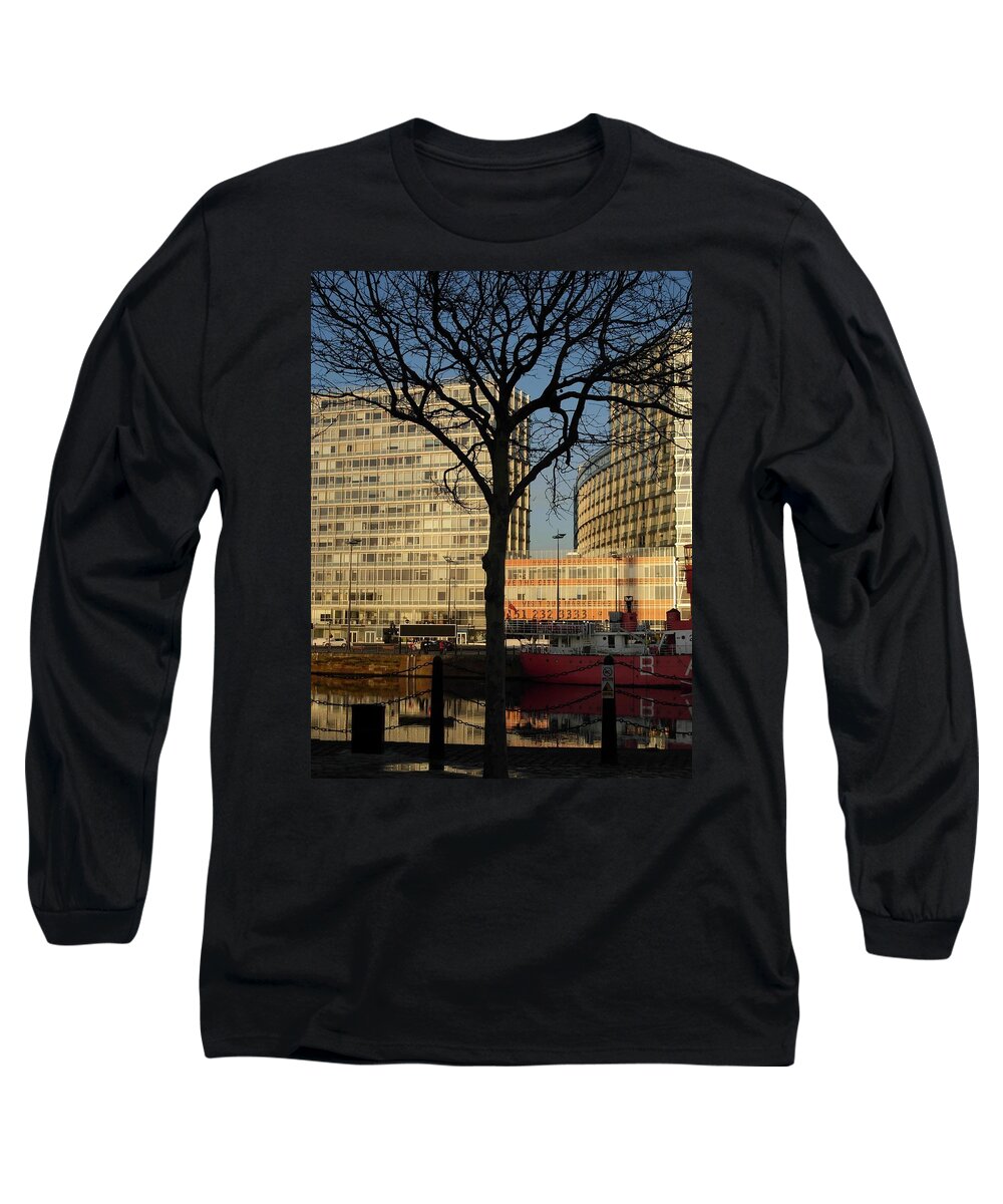 Liverpool City Long Sleeve T-Shirt featuring the photograph Albert Dock View by Joan-Violet Stretch
