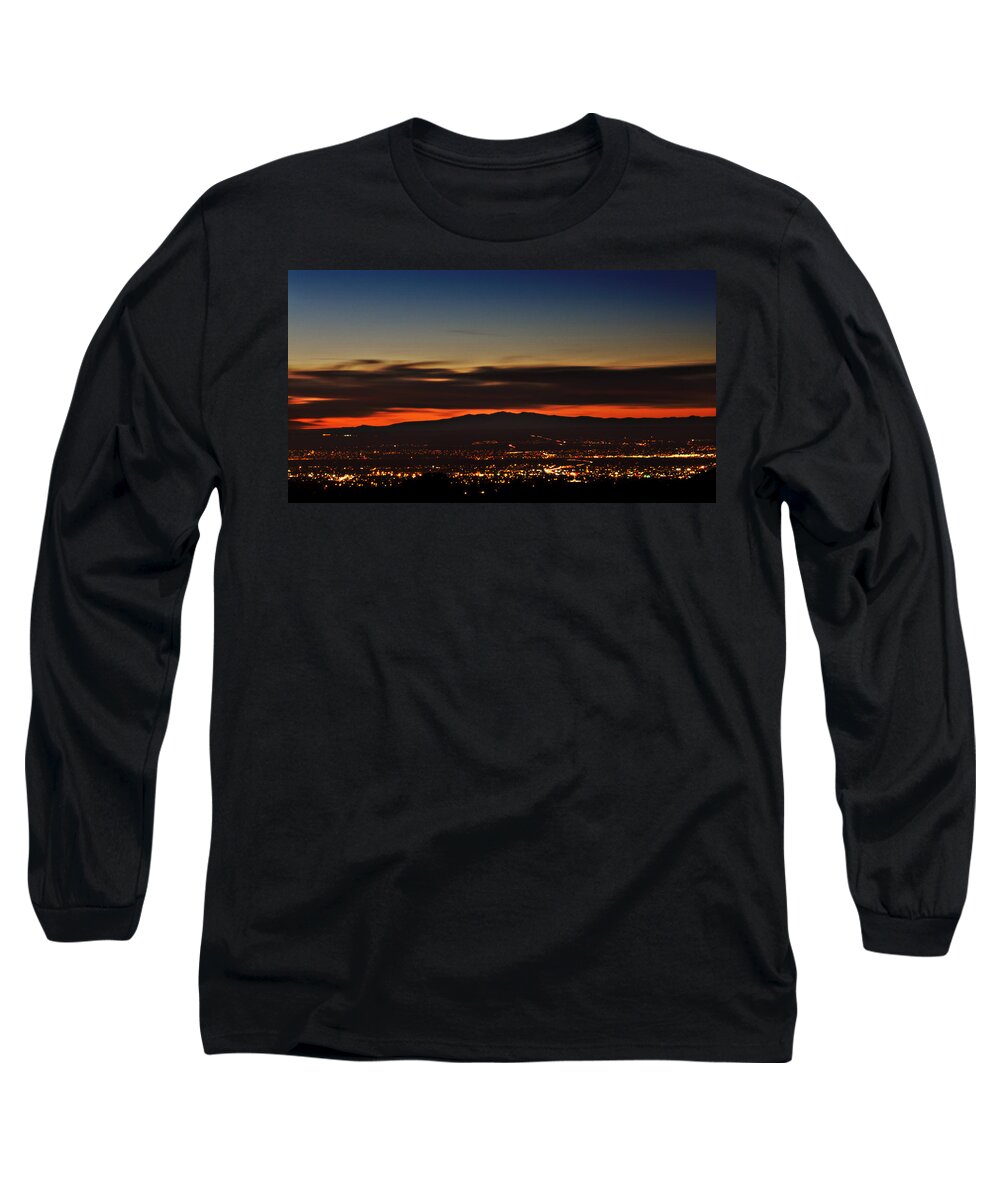 Landscape Long Sleeve T-Shirt featuring the photograph Albuquerque Sunset by Marlo Horne