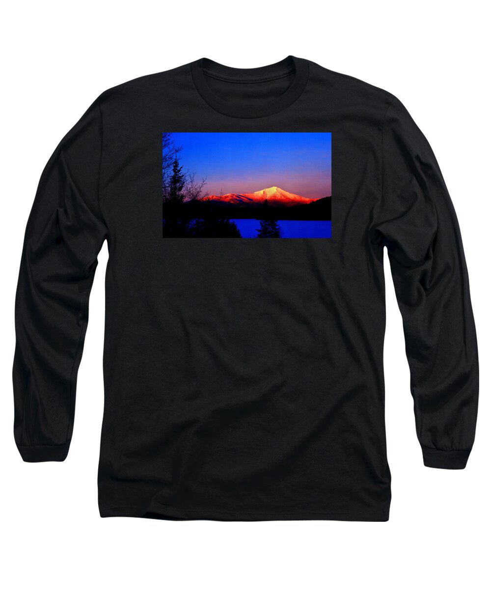 New York Landscape Long Sleeve T-Shirt featuring the photograph Alpenglow-Whiteface Mt. by Frank Houck