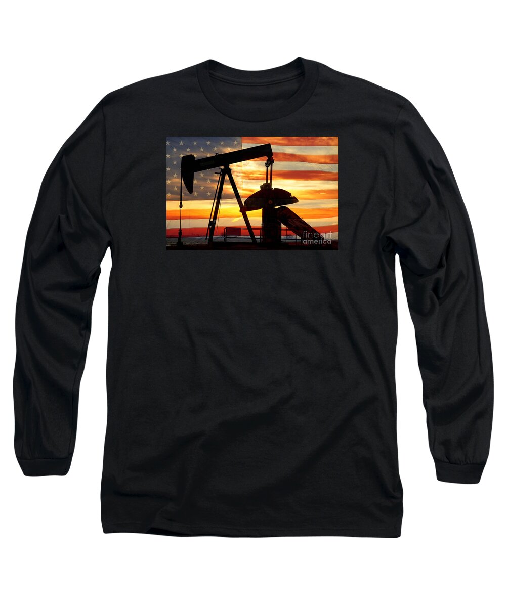 Oil Long Sleeve T-Shirt featuring the photograph American Oil by James BO Insogna