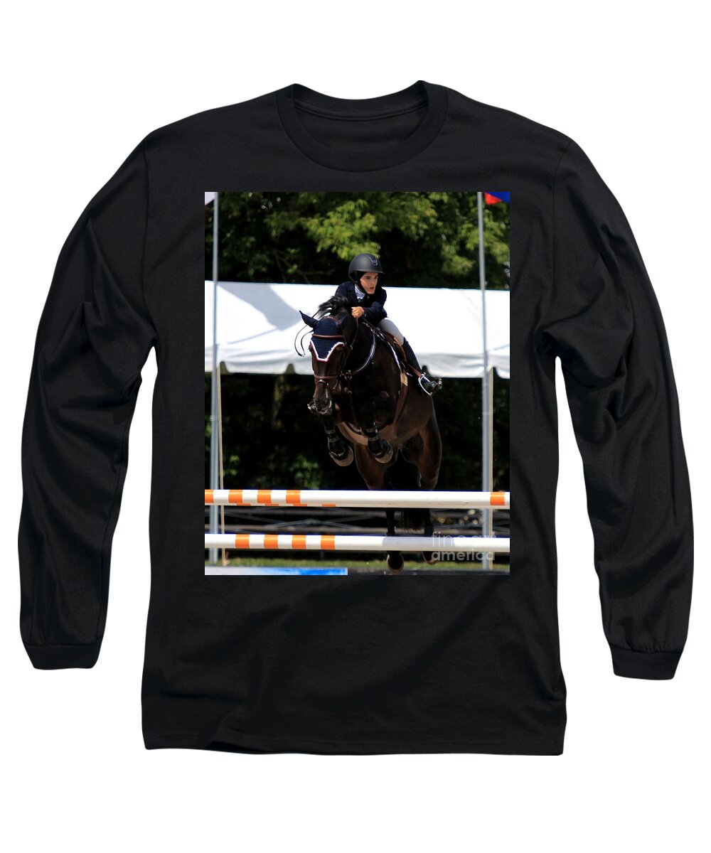 Horse Long Sleeve T-Shirt featuring the photograph An-f-jumper10 by Janice Byer