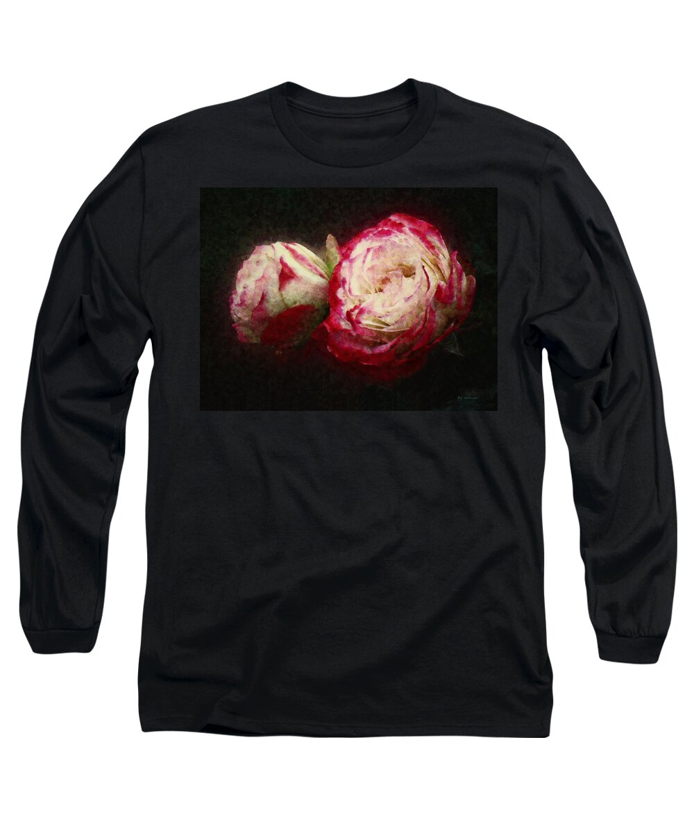 Roses Long Sleeve T-Shirt featuring the painting Antique Romance by RC DeWinter
