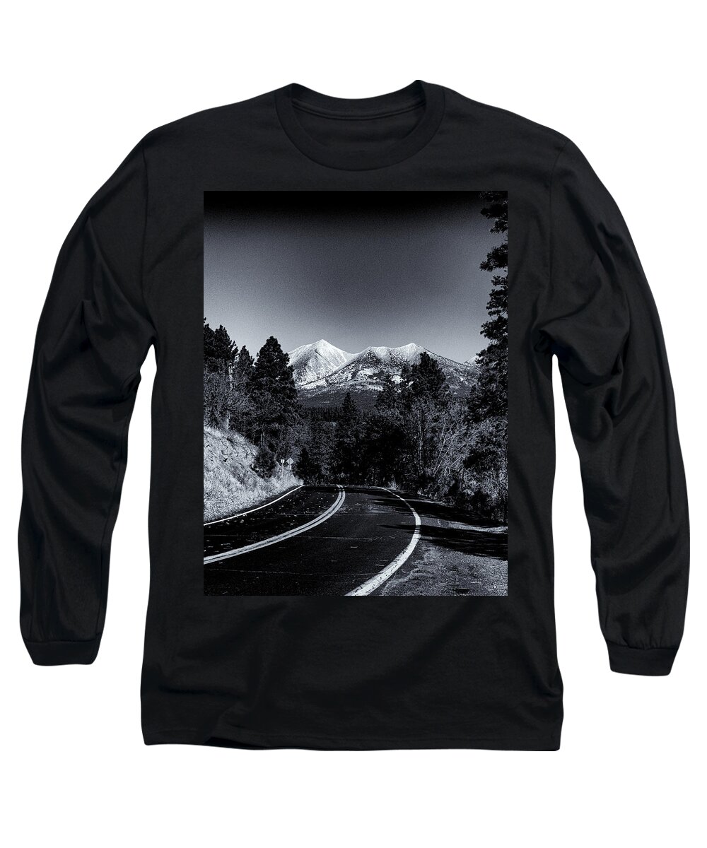 Arizona Long Sleeve T-Shirt featuring the photograph Arizona Country Road in Black and White by Joshua House
