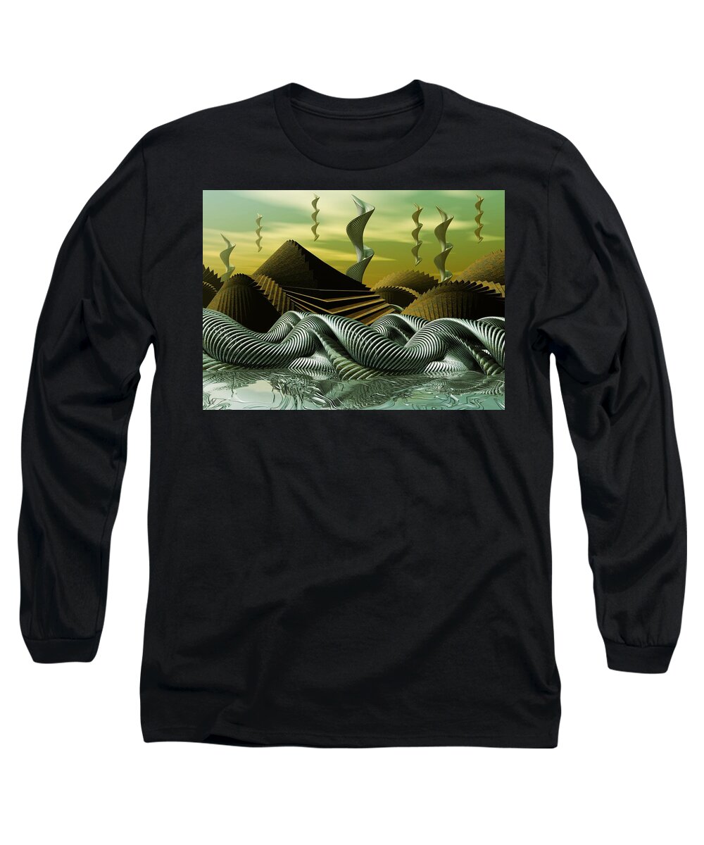 Digital Long Sleeve T-Shirt featuring the digital art ArtScape by John Alexander