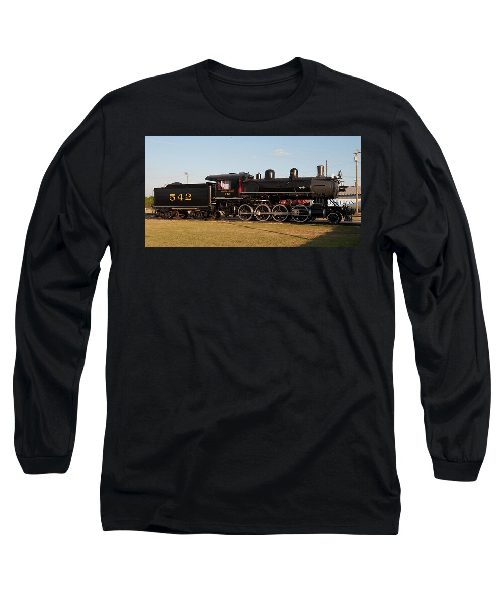 Steam Engine Long Sleeve T-Shirt featuring the photograph Atlantic and Western 2-8-0 #542 Spencer North Carolina by John Black
