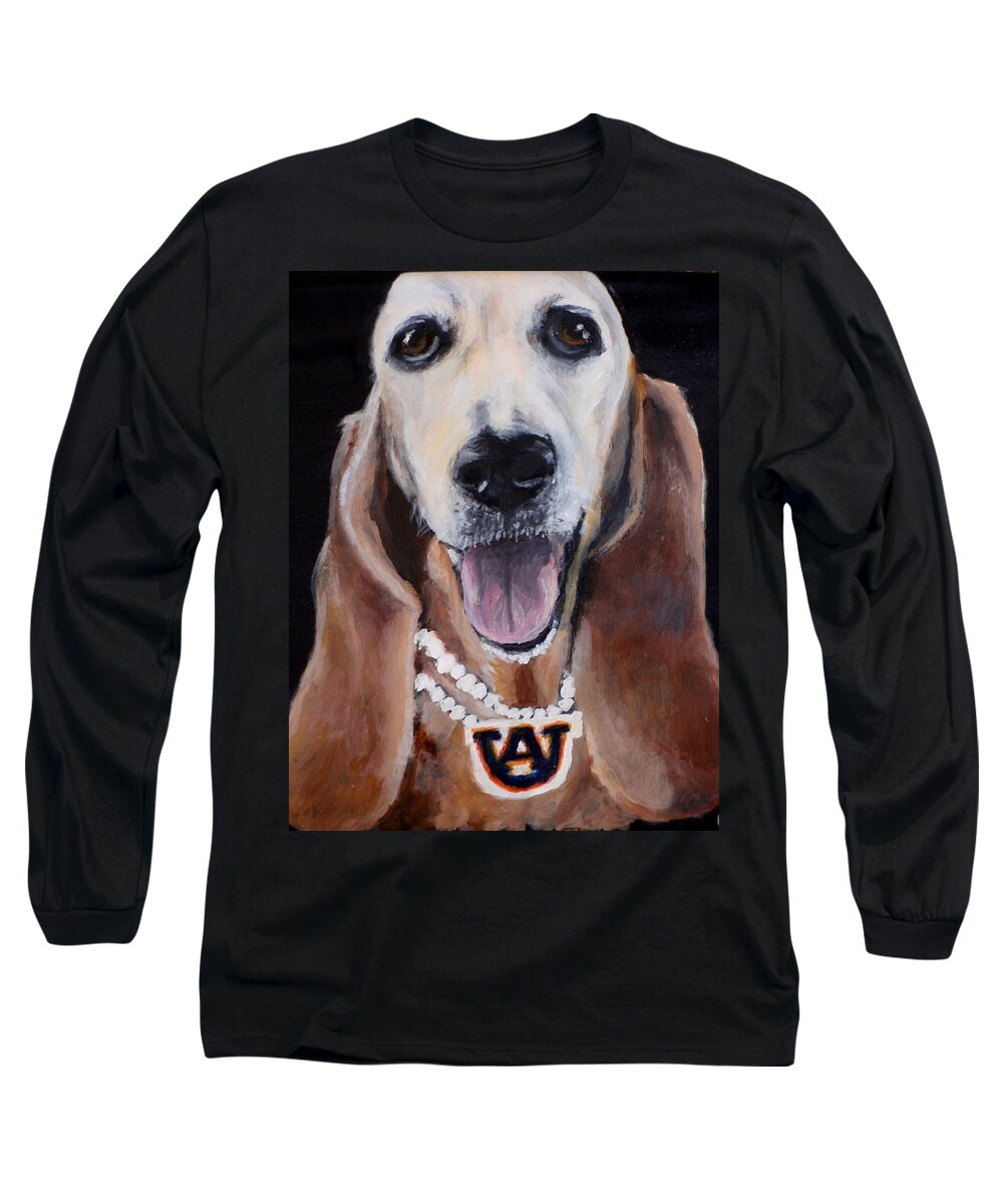 Basset Hound Long Sleeve T-Shirt featuring the painting Aubie by Carol Russell