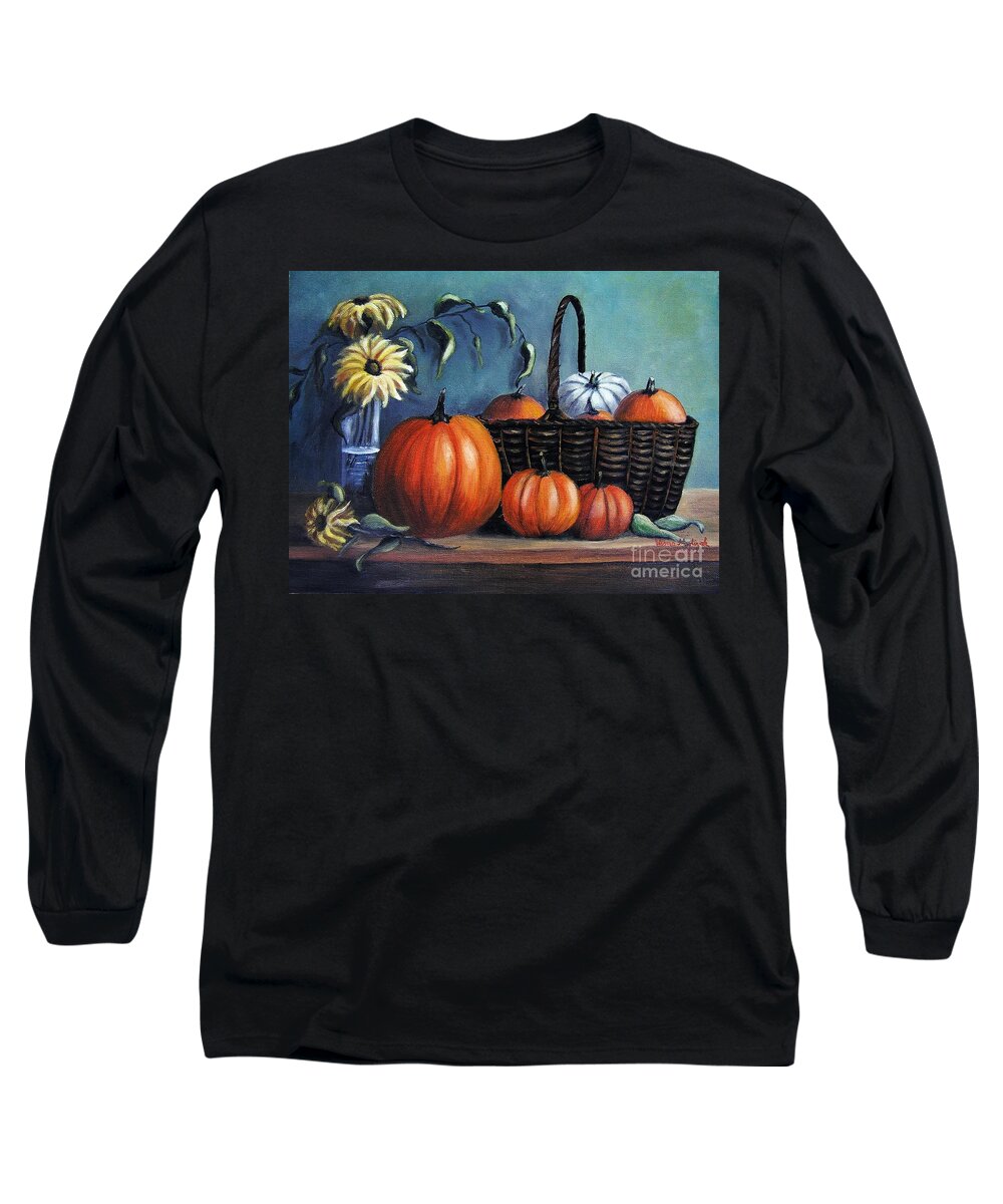 Still Life Long Sleeve T-Shirt featuring the painting Autumn gifts by Vesna Martinjak