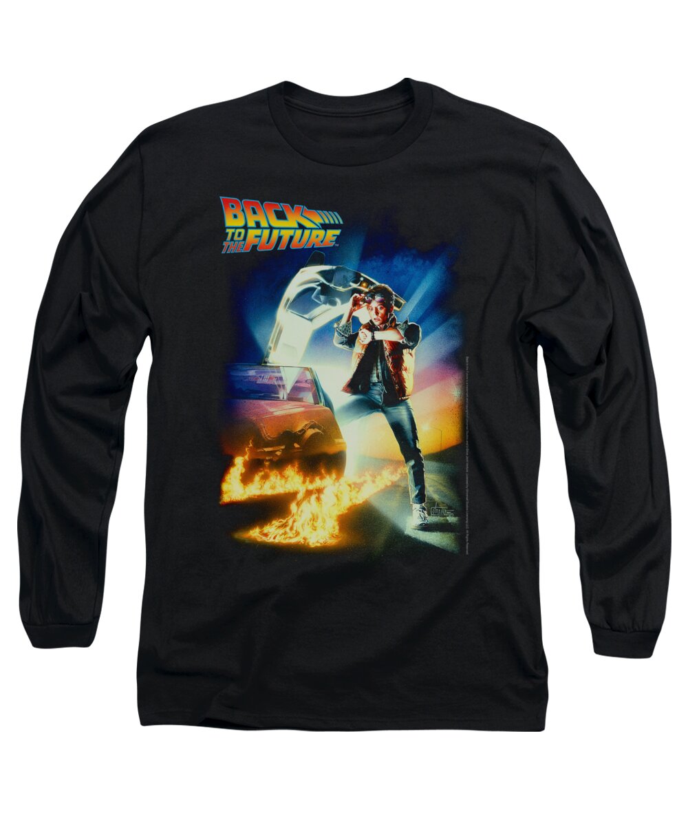 Movie Poster Long Sleeve T-Shirt featuring the digital art Back To The Future - Poster by Brand A