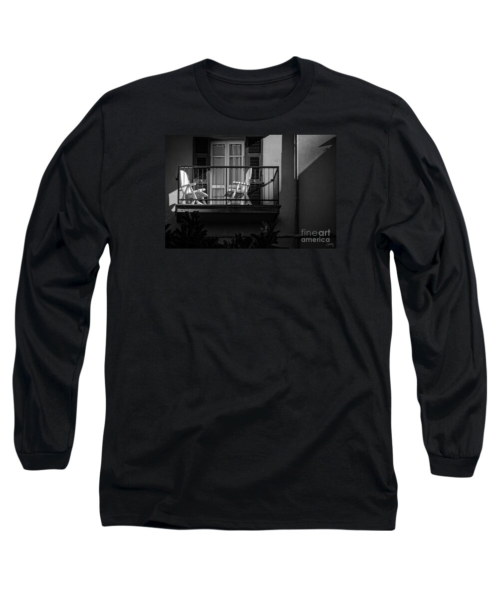 Italy Long Sleeve T-Shirt featuring the photograph Balcony Bathed in Sunlight by Prints of Italy