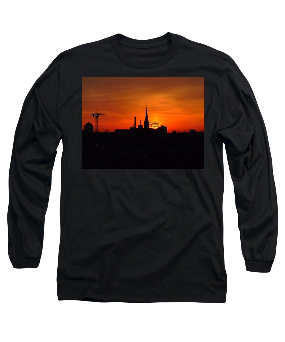 Baltimore Long Sleeve T-Shirt featuring the photograph Baltimore Dawn by Bob Geary