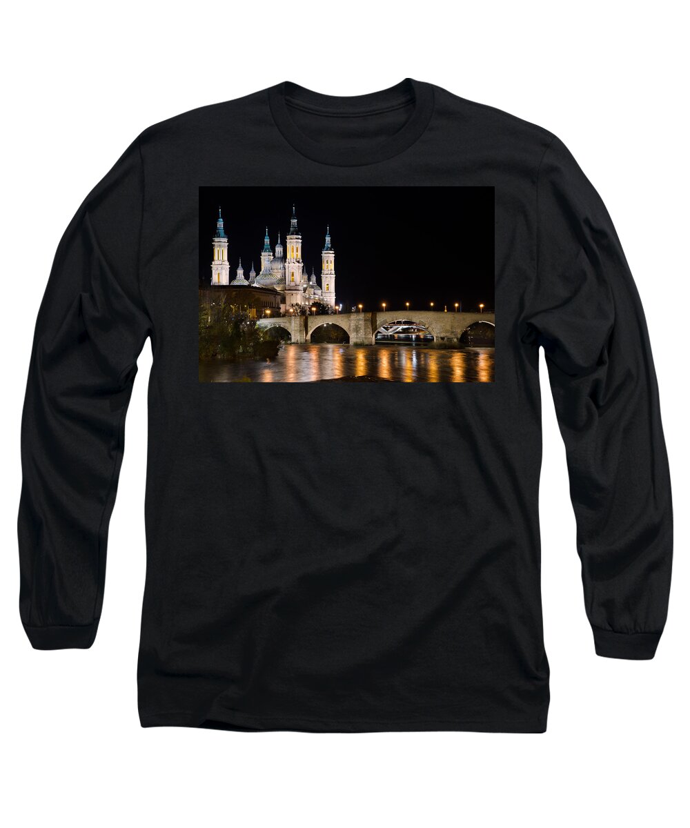 Landscape Long Sleeve T-Shirt featuring the photograph Basilica de El Pilar in Zaragoza by Pablo Lopez