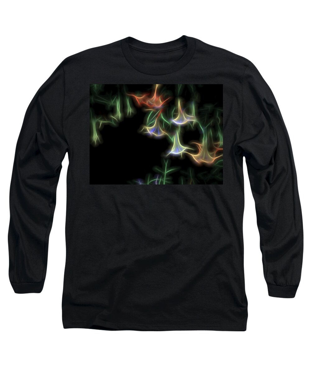 Nature Long Sleeve T-Shirt featuring the digital art Bell Flowers by William Horden