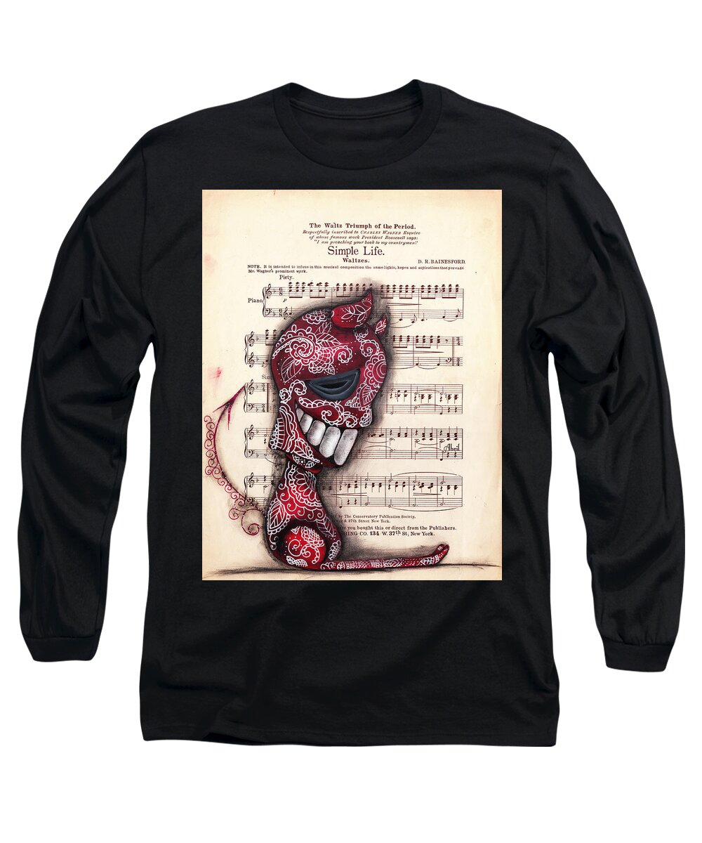 Day Of The Dead Long Sleeve T-Shirt featuring the painting Betrayed by Abril Andrade