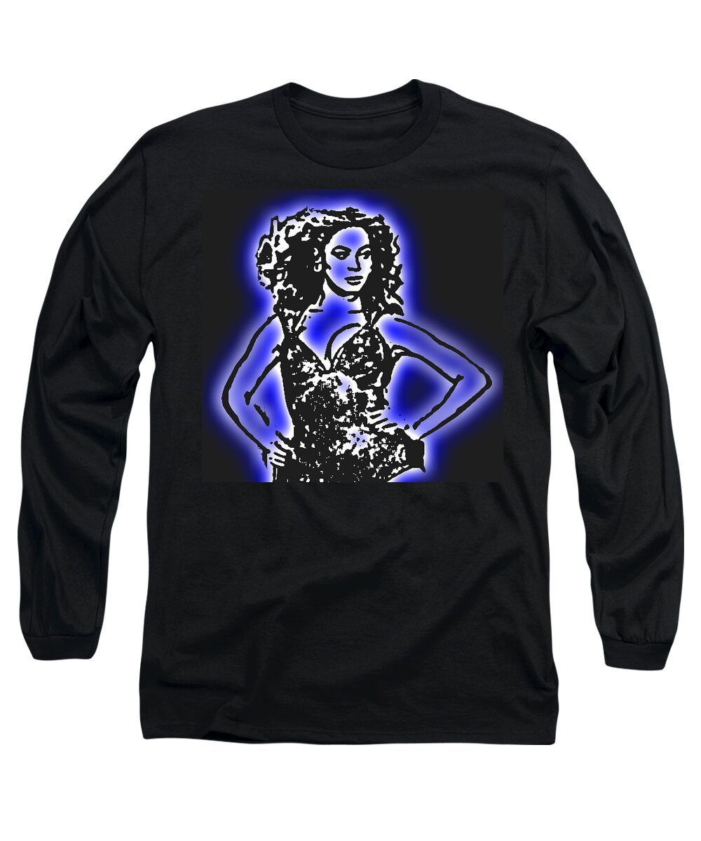 Beyonce Long Sleeve T-Shirt featuring the digital art Beyonce Radiant and Glowing by Tommy Midyette