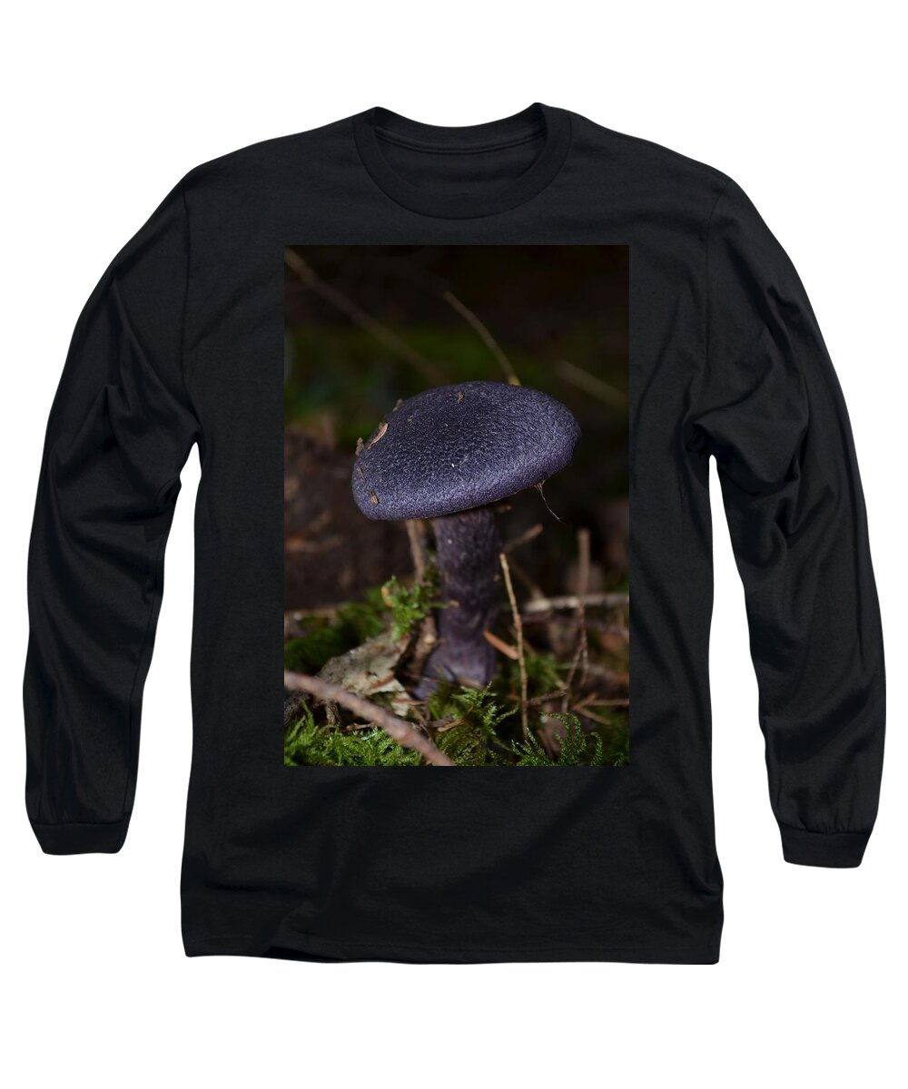 Black Mushroom Long Sleeve T-Shirt featuring the photograph Black Mushroom by Laureen Murtha Menzl