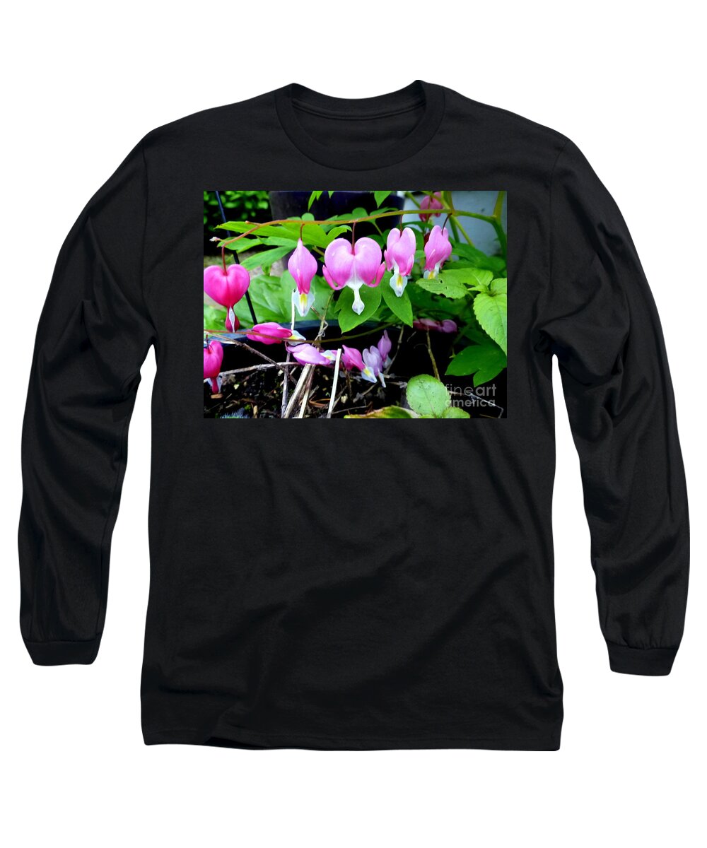 Hearts Long Sleeve T-Shirt featuring the photograph Bleeding Hearts by Mars Besso