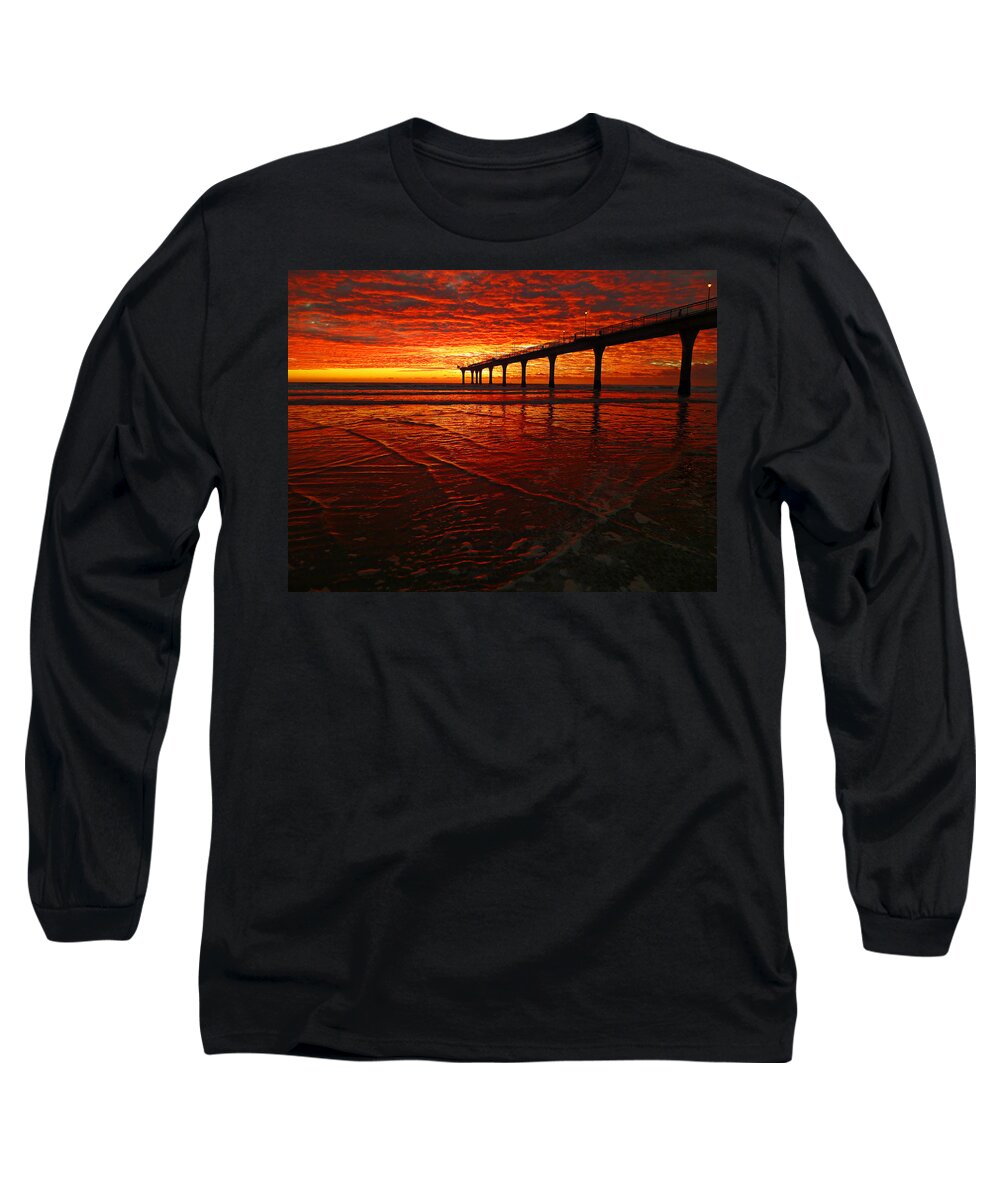 Blood Long Sleeve T-Shirt featuring the photograph Blood Red Dawn by Steve Taylor