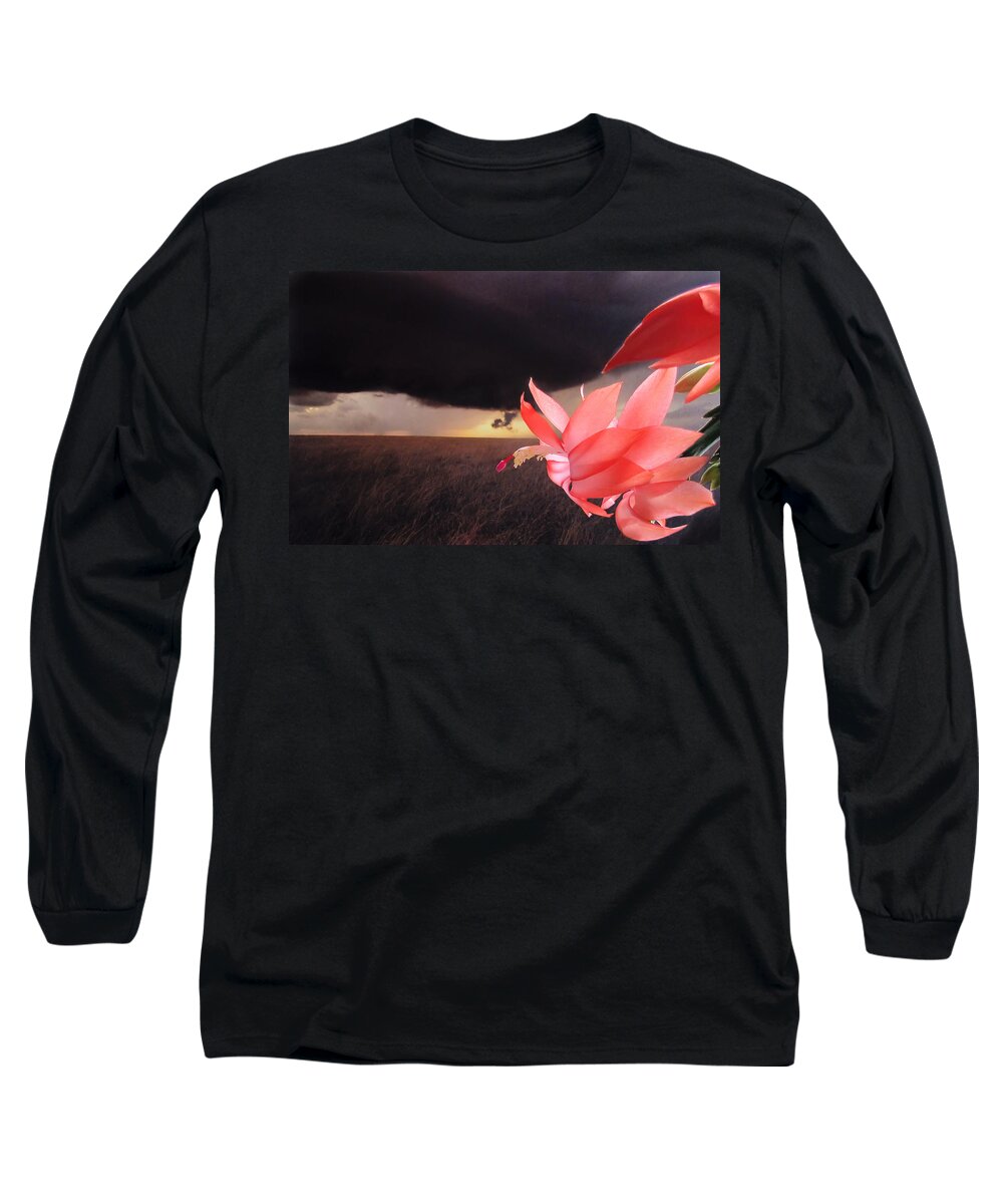 Christmas Long Sleeve T-Shirt featuring the photograph Blooms Against Tornado by KATIE Vigil