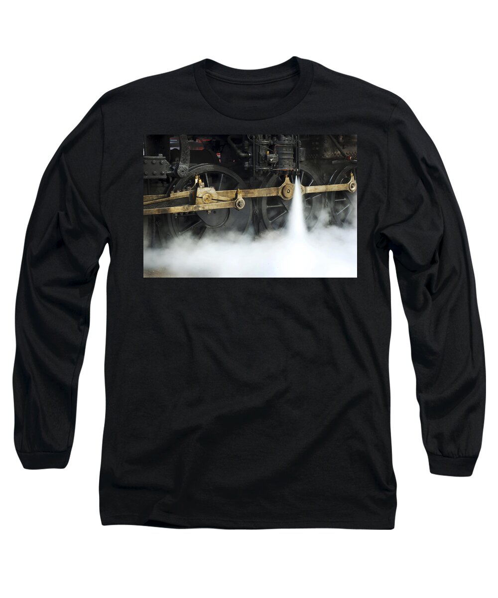 Railroad Long Sleeve T-Shirt featuring the photograph Blowing of steam by Paul W Faust - Impressions of Light