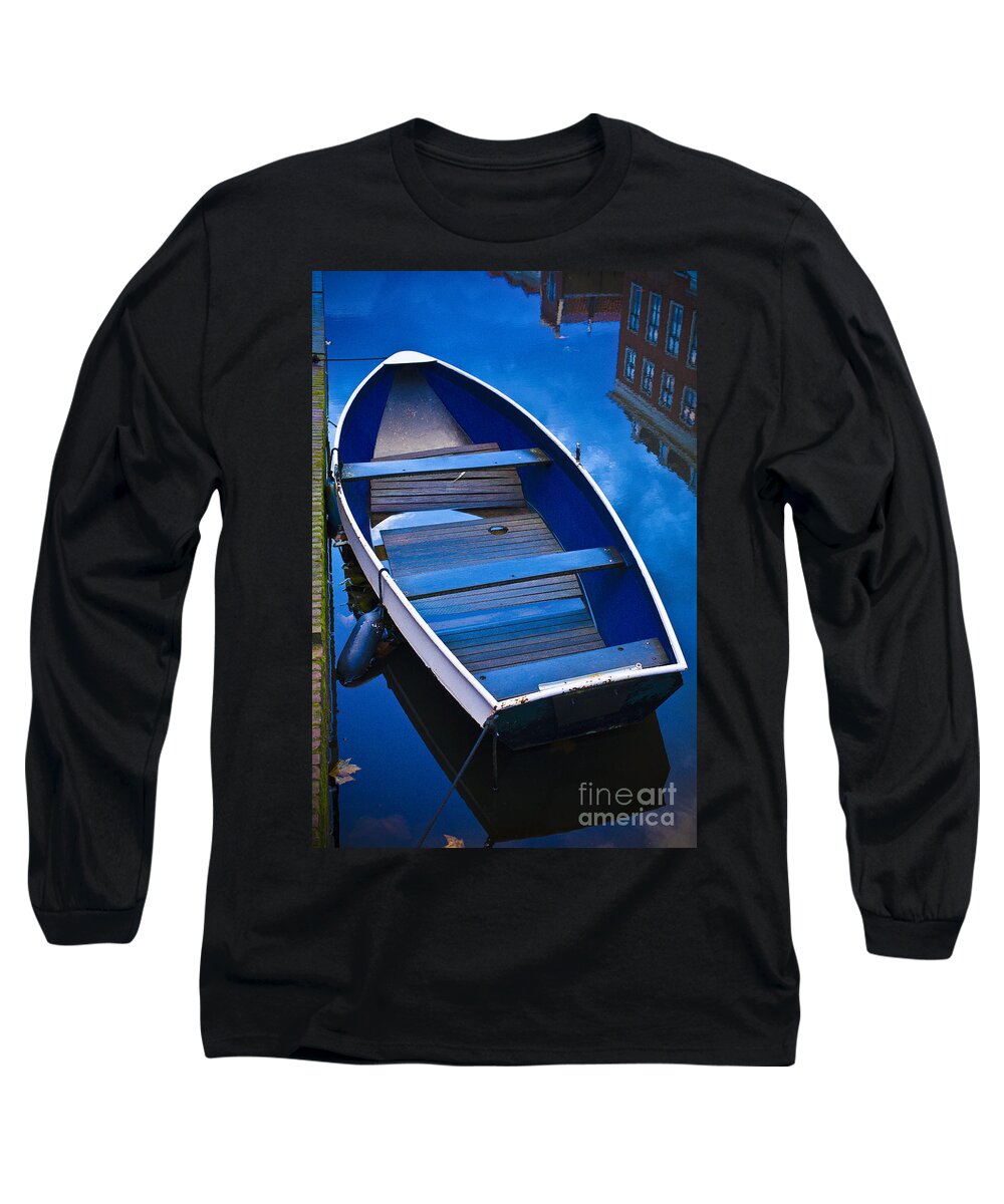 Boat Long Sleeve T-Shirt featuring the photograph Blue boat by Casper Cammeraat