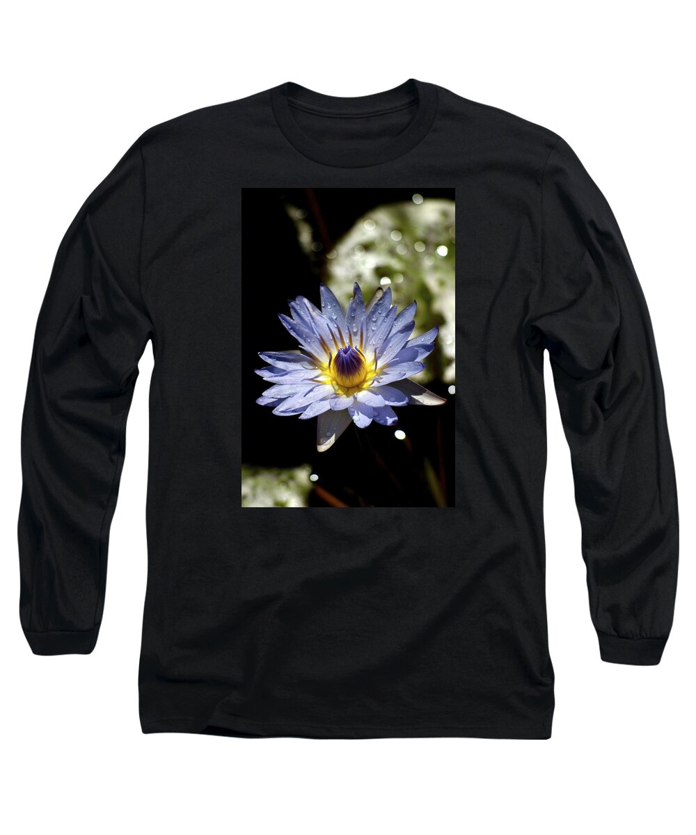 Hawaii Long Sleeve T-Shirt featuring the photograph Waterlily after the rain ... by Lehua Pekelo-Stearns