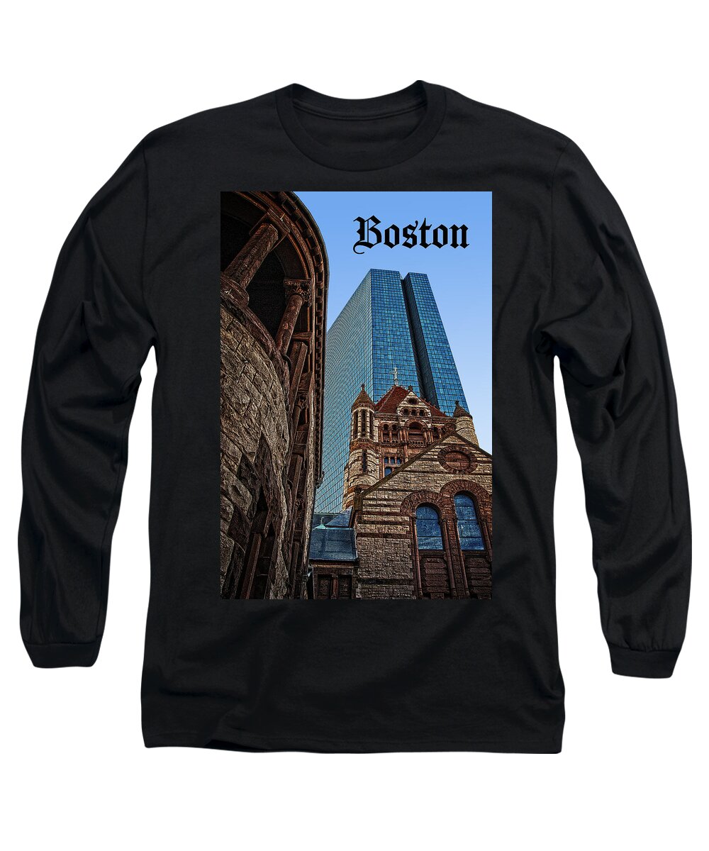 Boston Long Sleeve T-Shirt featuring the photograph Boston Architecture Icon Poster by Phil Cardamone