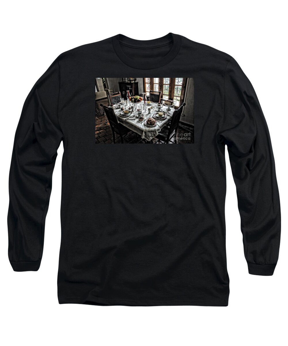 Photography Long Sleeve T-Shirt featuring the photograph Downton Abbey Breakfast by Alice Terrill