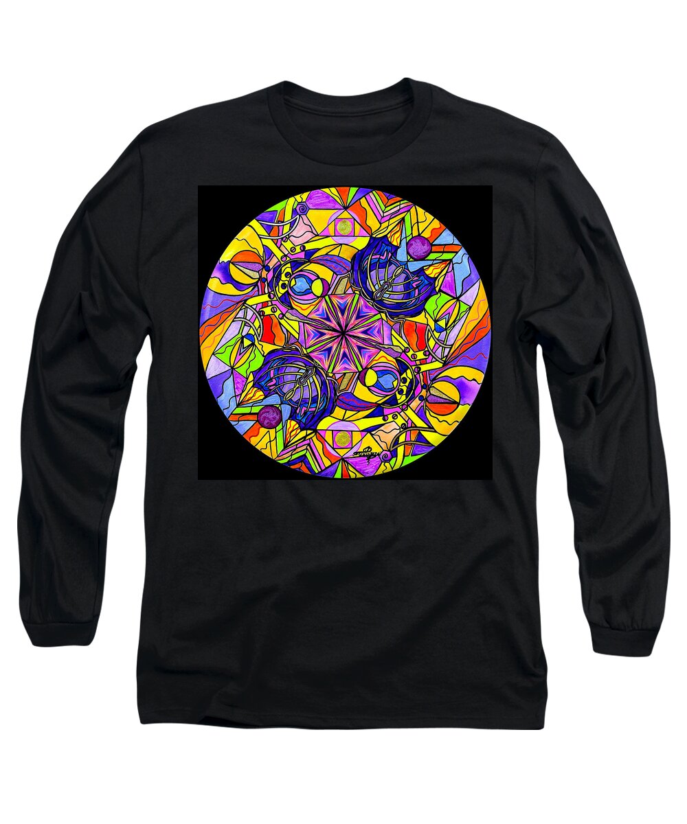 Vibration Long Sleeve T-Shirt featuring the painting Breaking Through Barriers by Teal Eye Print Store