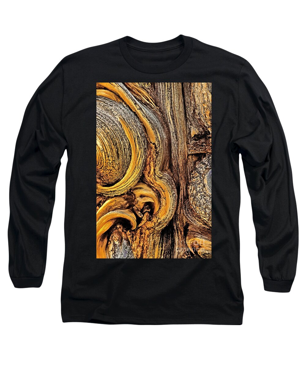 Bristlecone Pine Long Sleeve T-Shirt featuring the photograph Bristlecone Pine Bark Detail White Mountains CA by Dave Welling
