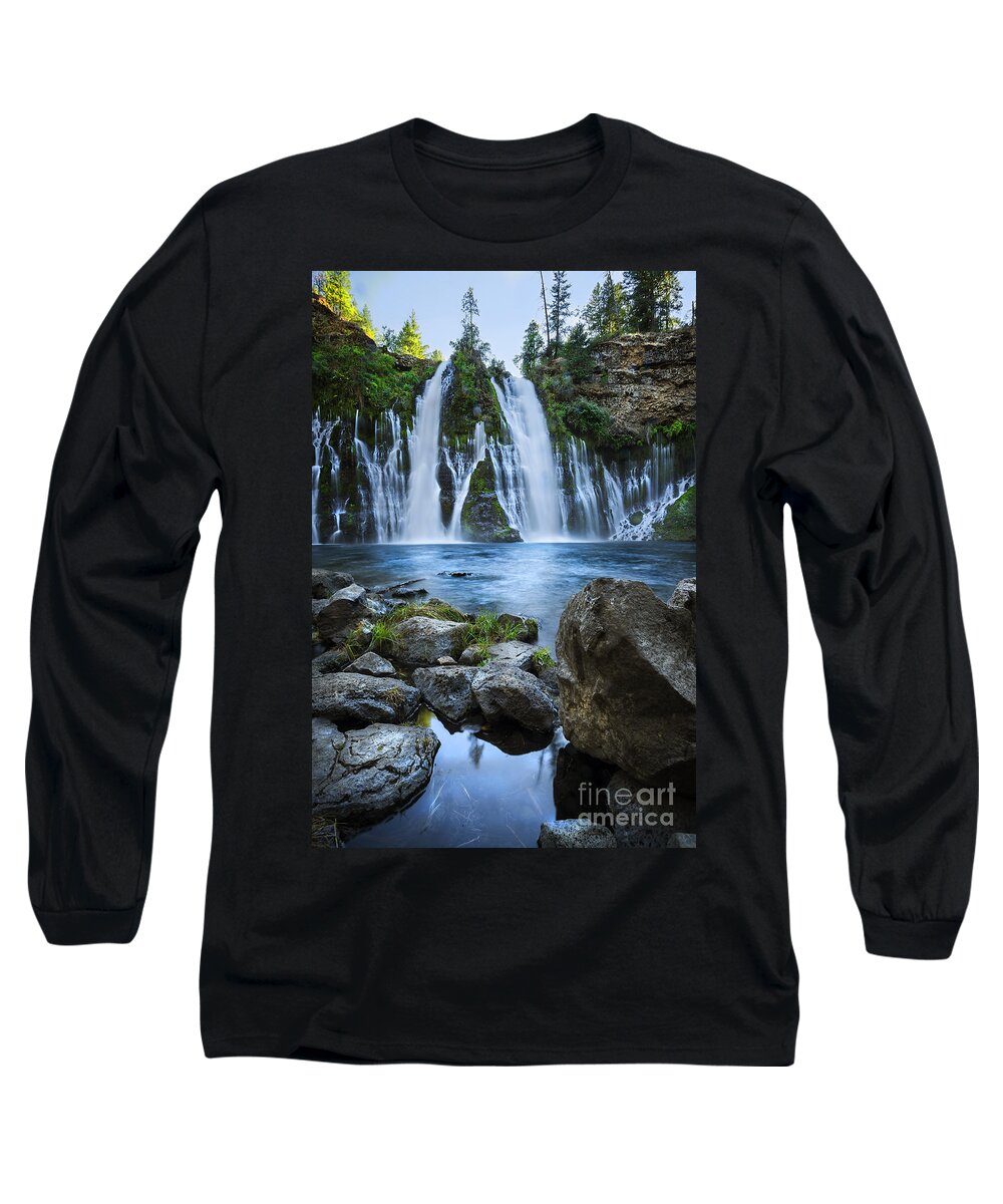 Burney Long Sleeve T-Shirt featuring the photograph Burney Falls California by Dianne Phelps