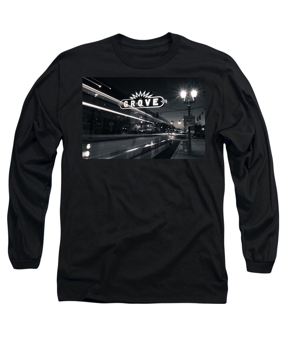 The Grove Long Sleeve T-Shirt featuring the photograph Bus Stop by Scott Rackers