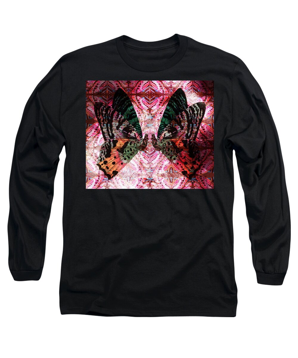 Butterfly Long Sleeve T-Shirt featuring the digital art Butterfly Kaleidoscope by Kyle Hanson