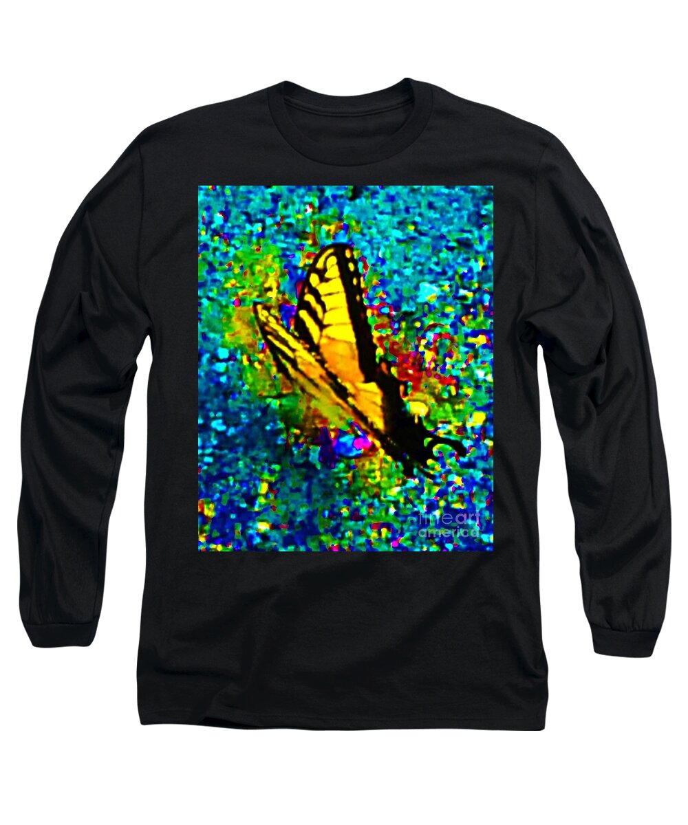 Butterfly Long Sleeve T-Shirt featuring the digital art Butterfly Mosaic by Tamara Michael