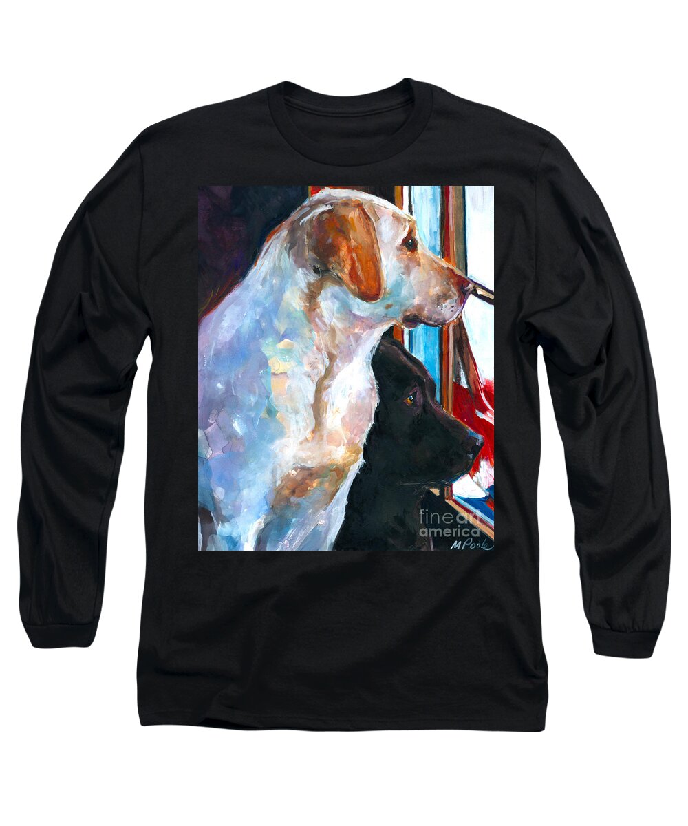 Labrador Retriever Long Sleeve T-Shirt featuring the painting By My Side by Molly Poole