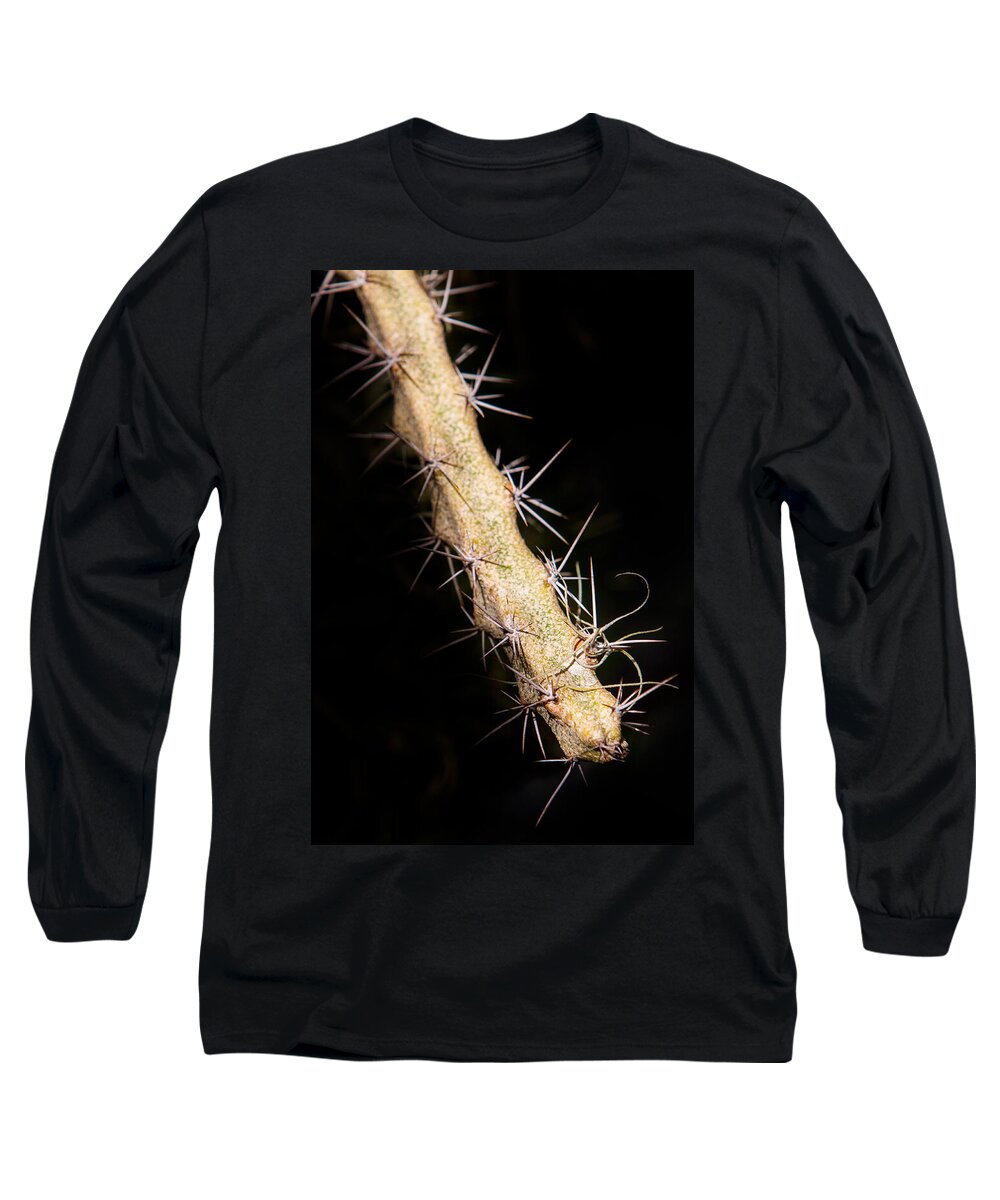 Botanical Long Sleeve T-Shirt featuring the photograph Cactus Branch by John Wadleigh